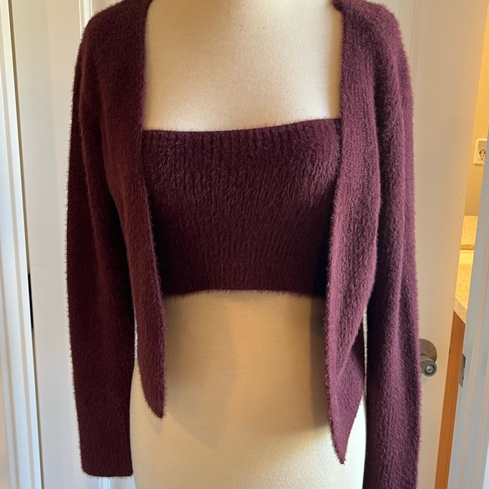 Women's Burgundy Sweater Set